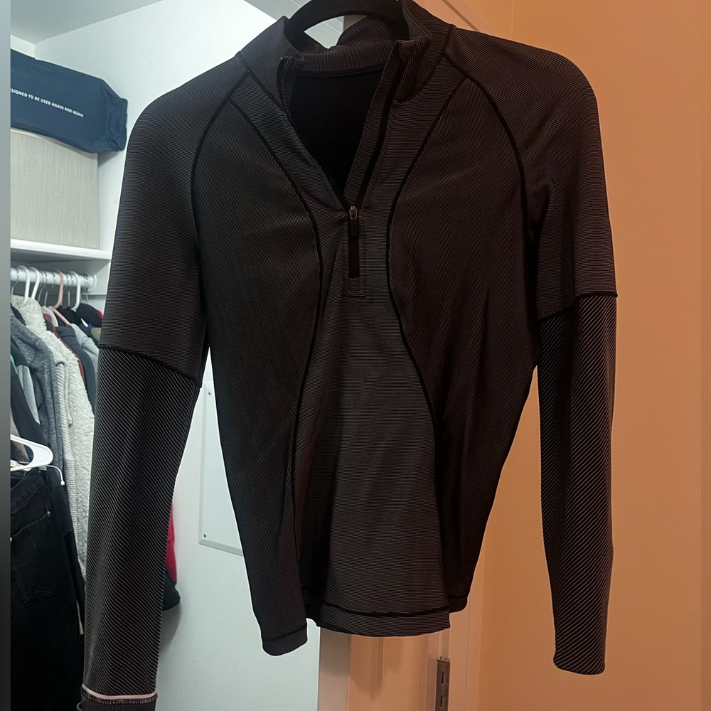 LuluLemon Two-Tone Ribbed Running Half Zip